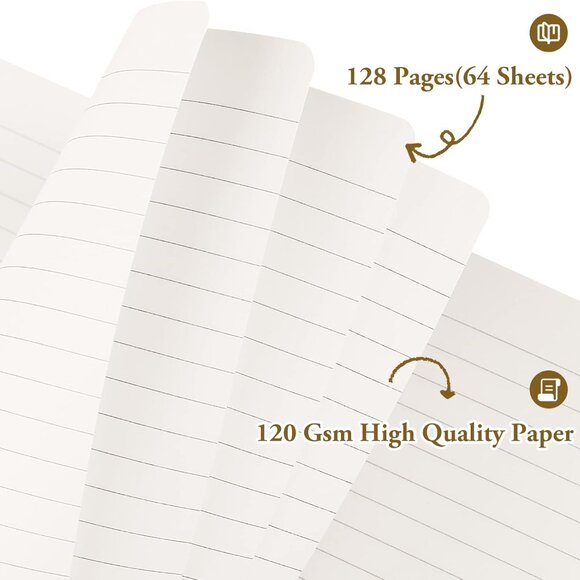 NEW Huhuhero Ruled Notebook 5 x 8.25" 120 gsm Hardcover Professional Black - Picture 3 of 12